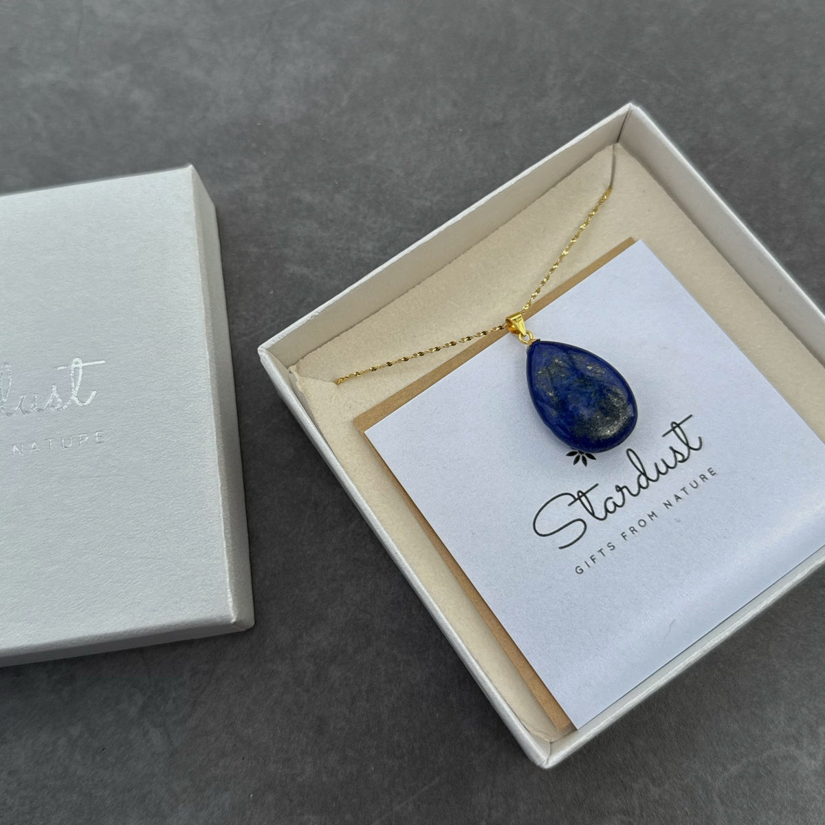 Lapis Lazuli drop pendant, Premium gemstone gift