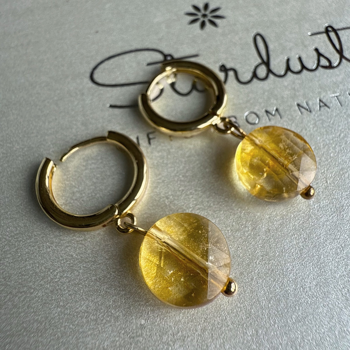 Natural Citrine Faceted Earrings