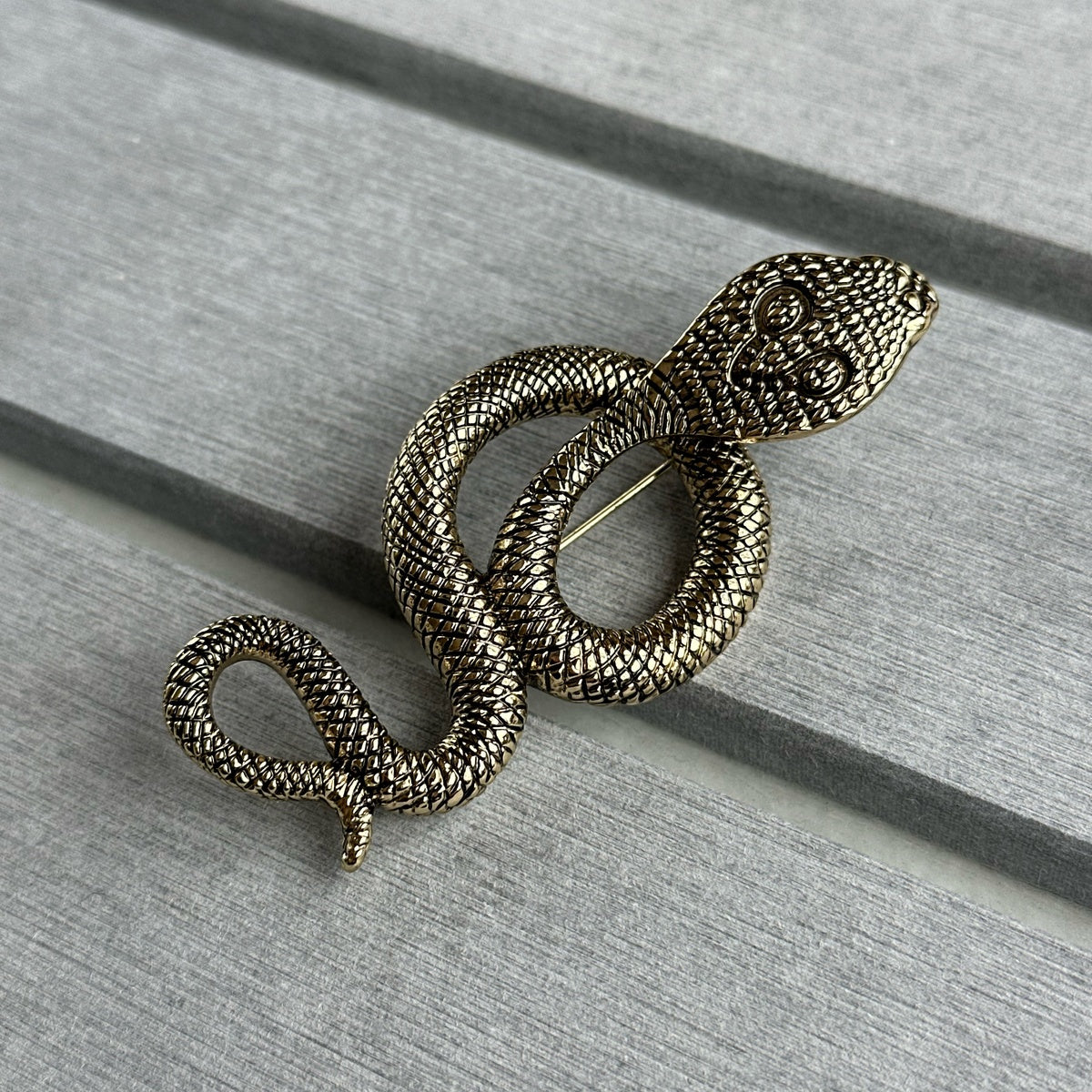 Antique Gold Snake Brooch