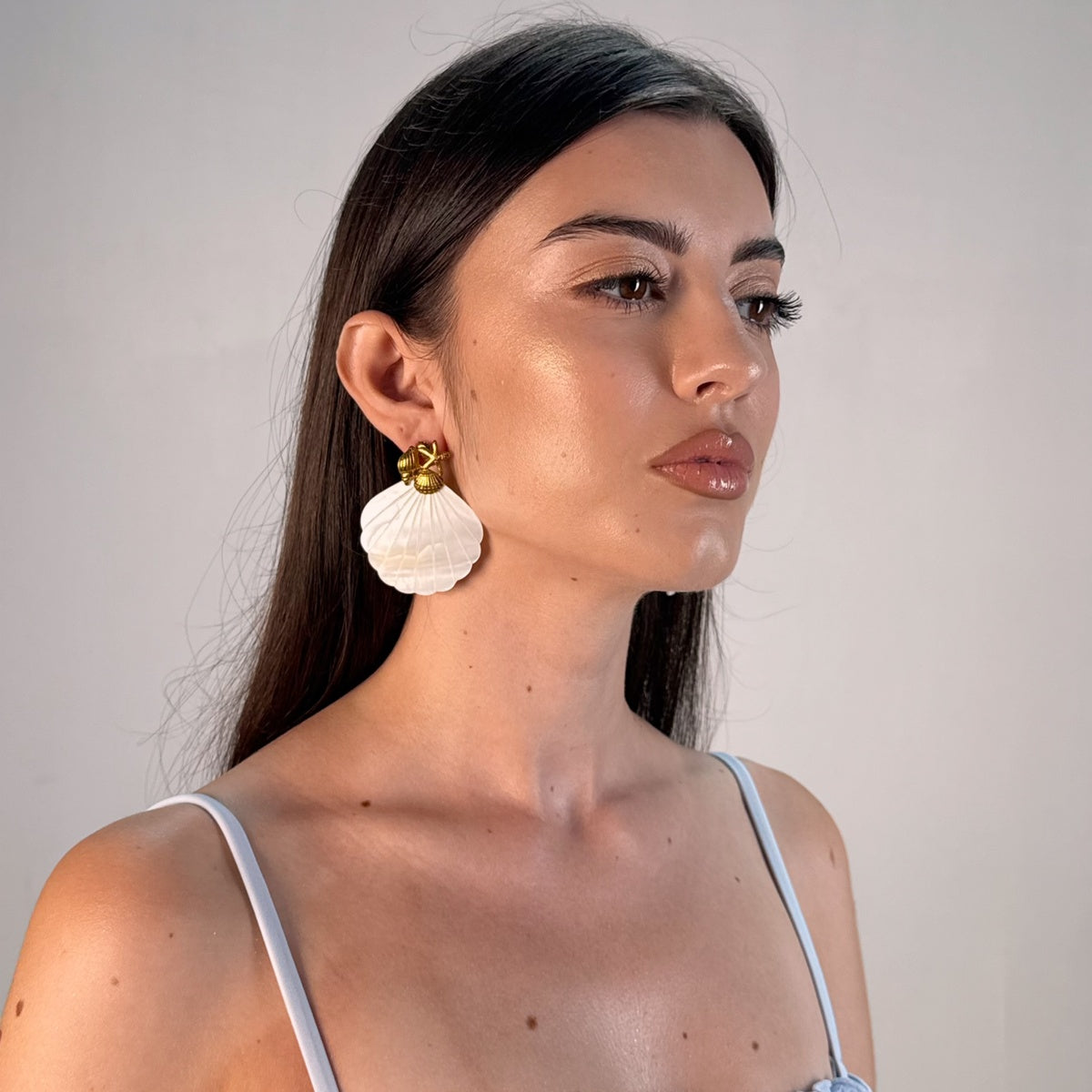 Natural Shell Statement Earrings