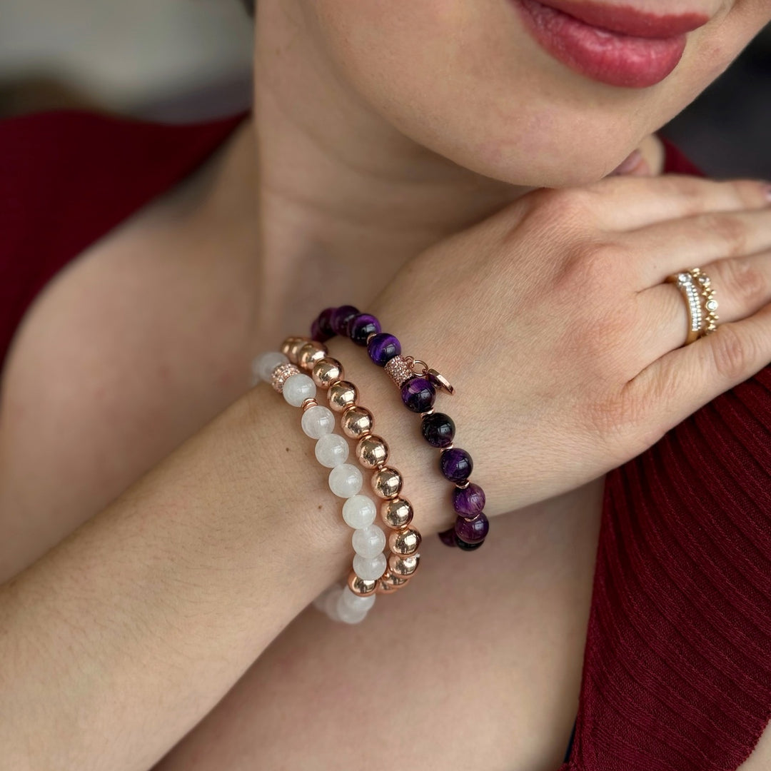Purple Natural Stone Bracelet Set