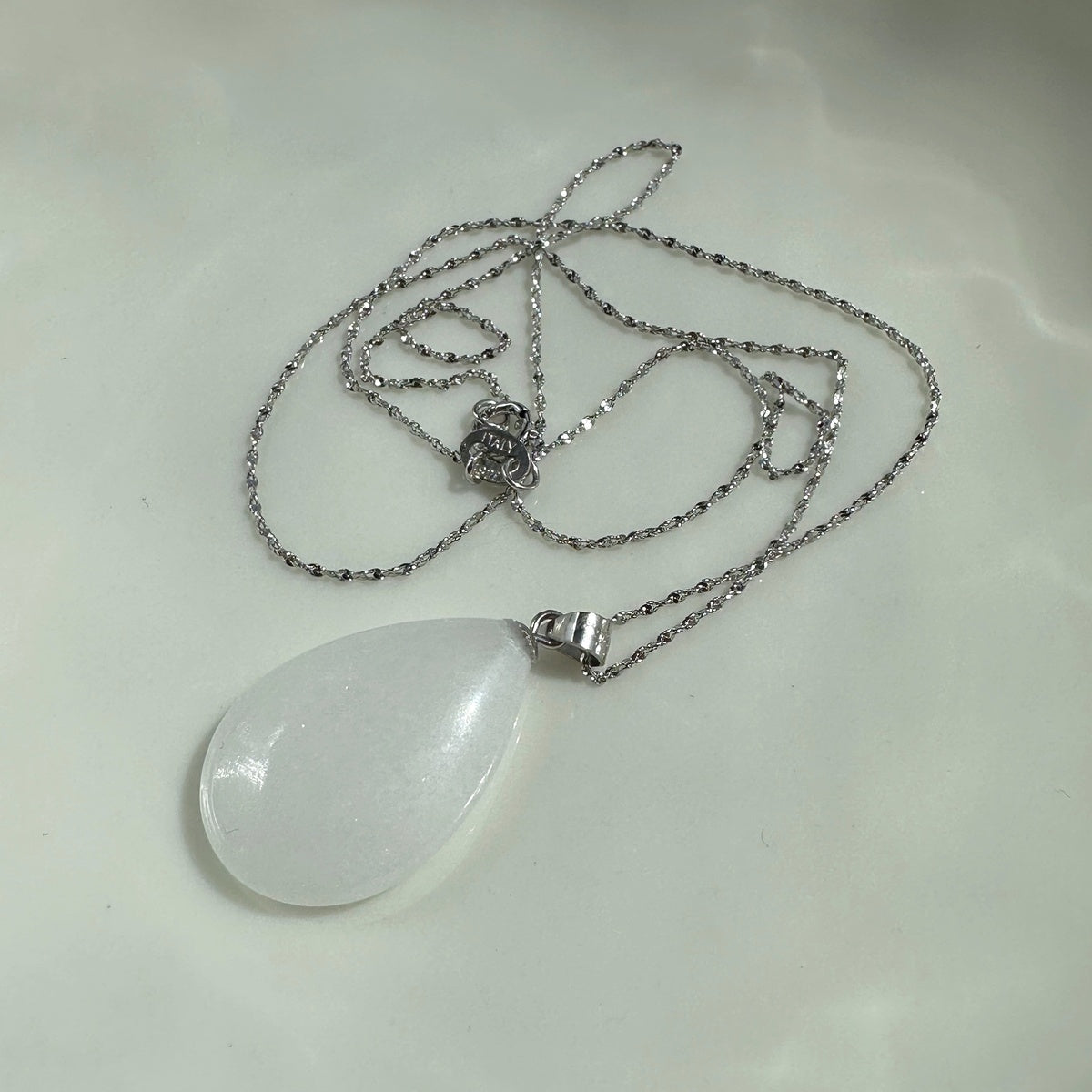 White Snow Quartz pendant Sterling Silver