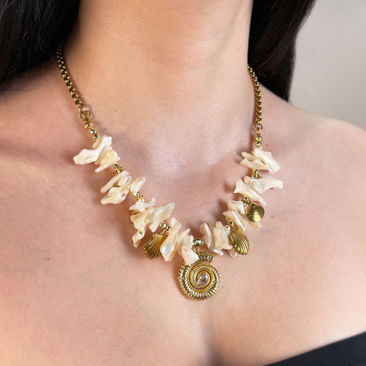 Designer Mother of Pearl Necklace