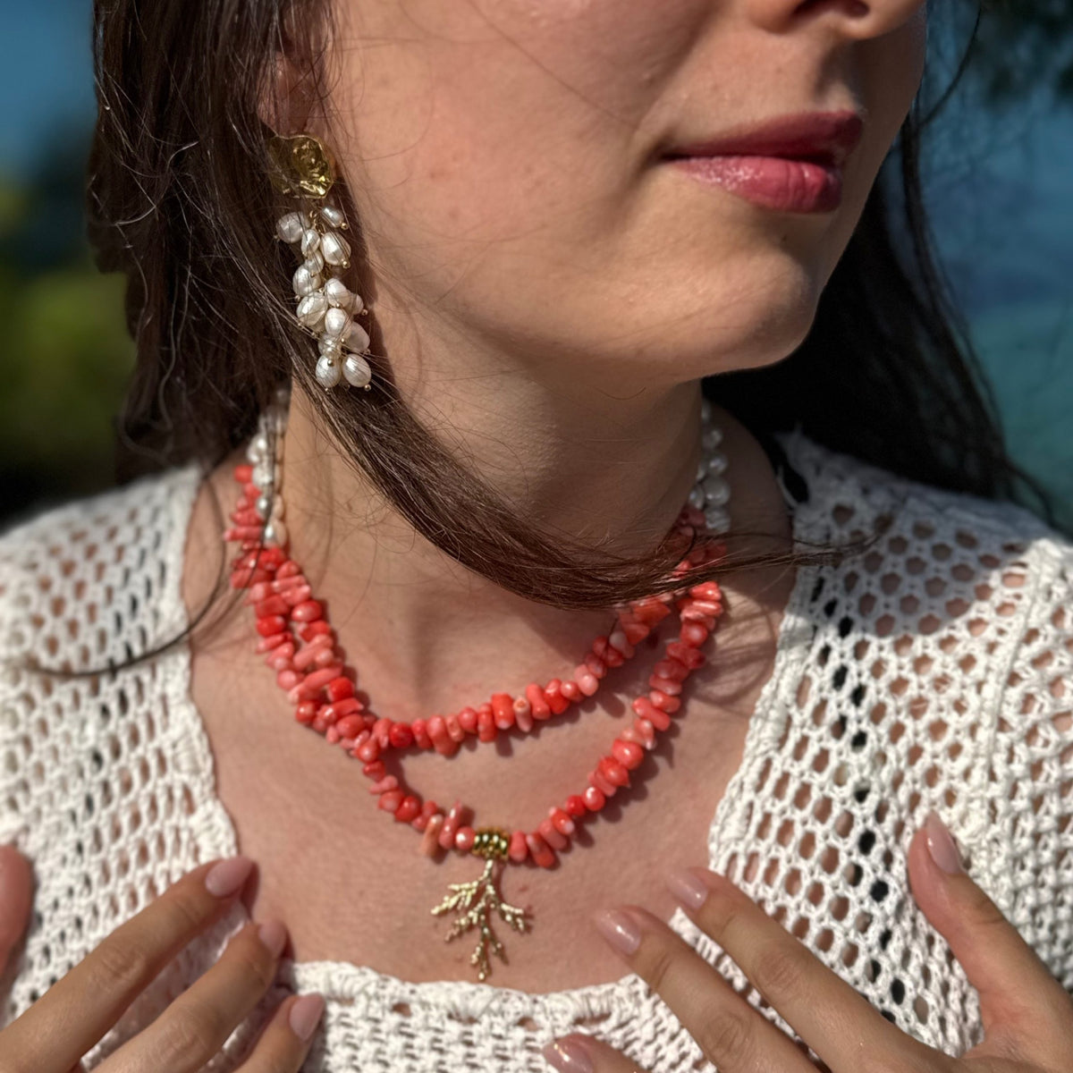 Bohemian Pink Coral Necklace