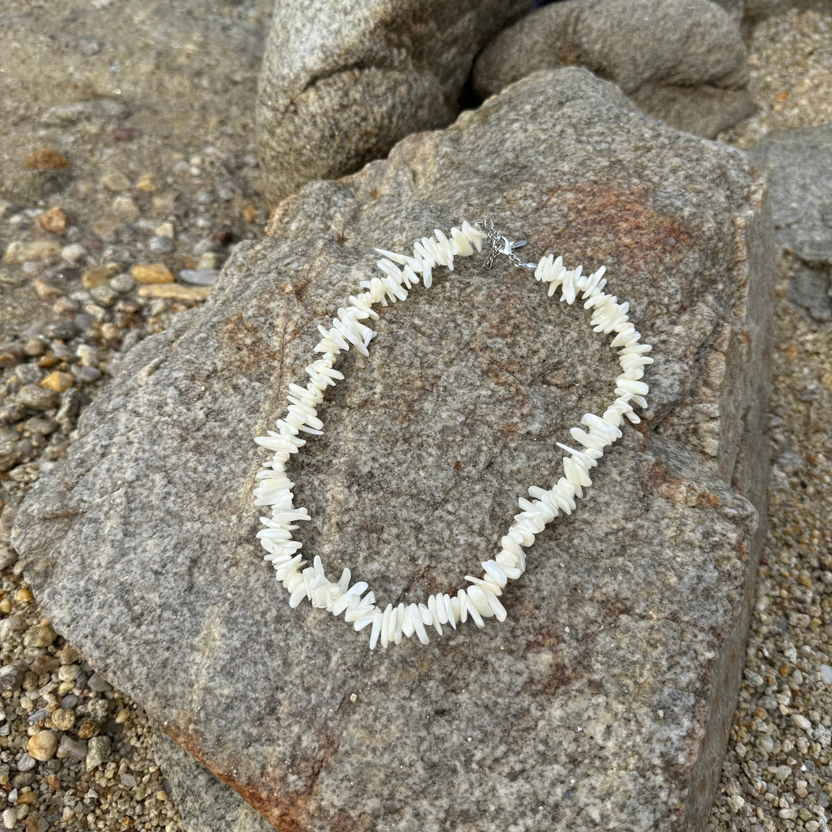 Mother of Pearl Choker Necklace, Natural Shell Choker