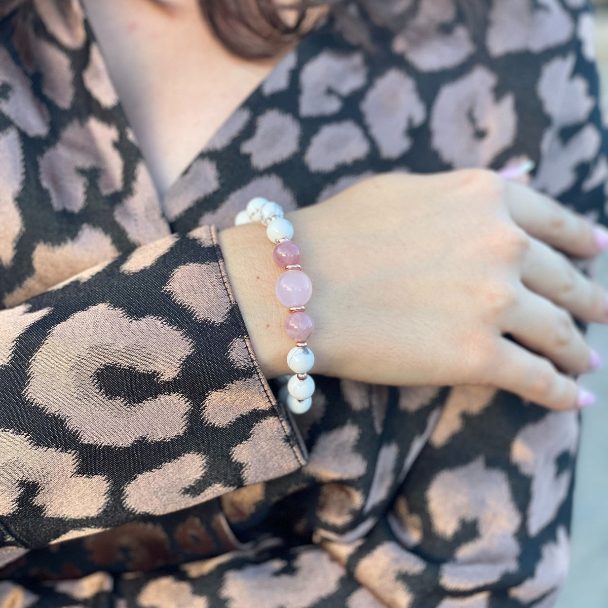 Natural Gemstone Howlite Bracelet