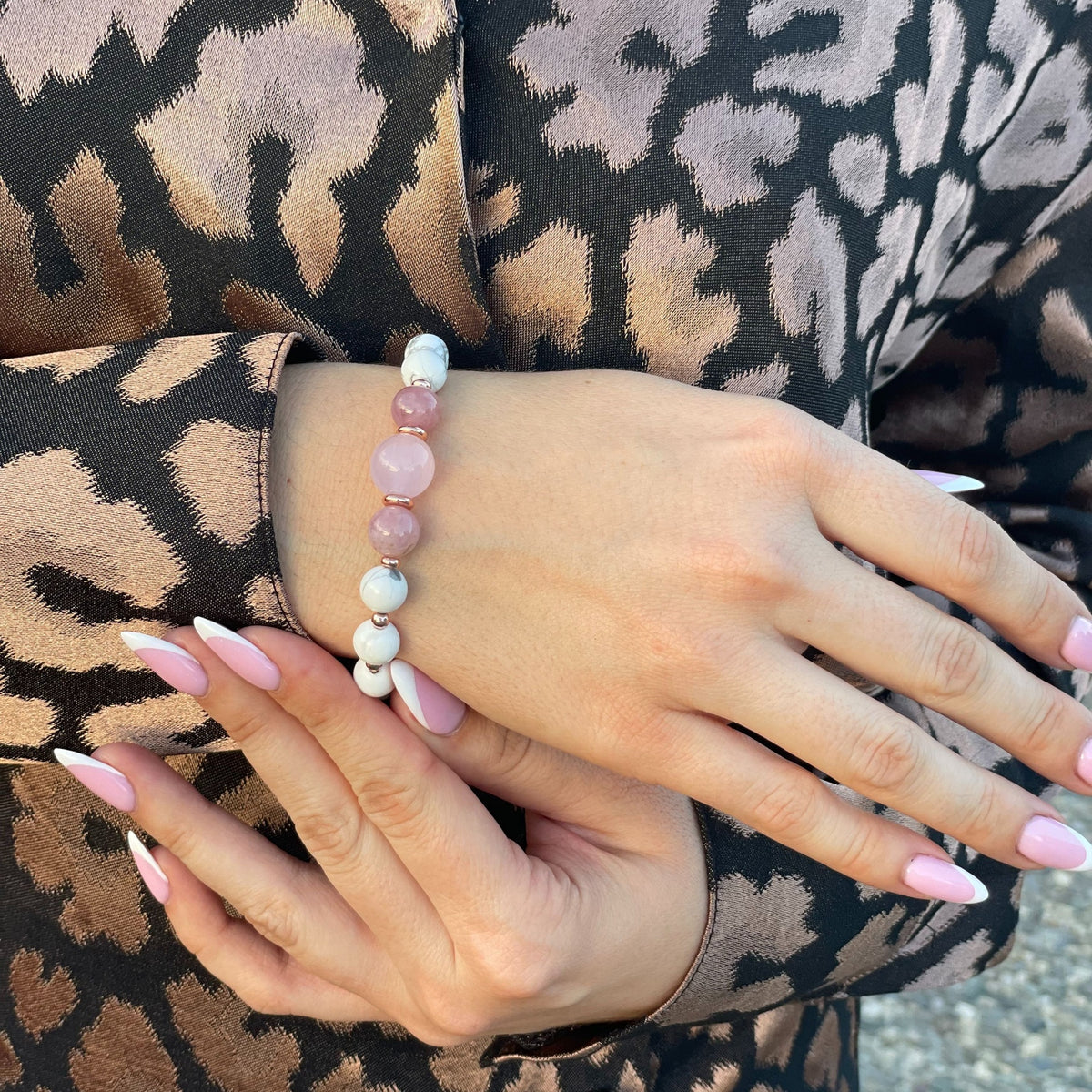 Natural Gemstone Howlite Bracelet