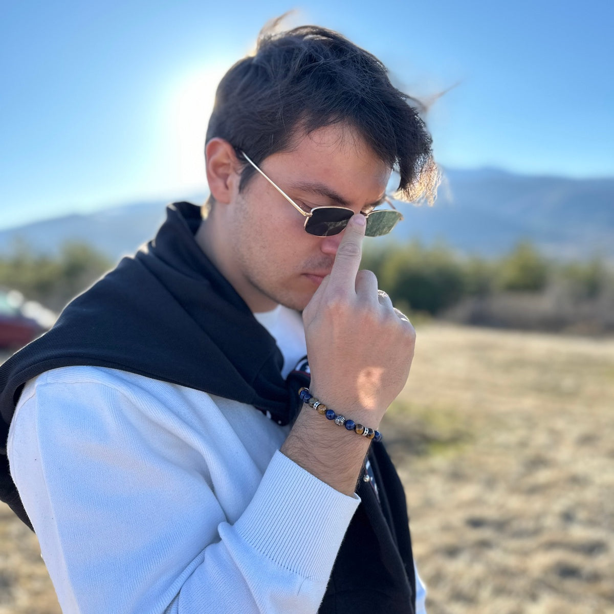 Luxury Men’s Bracelet with Lapis Lazuli & Tiger Eye