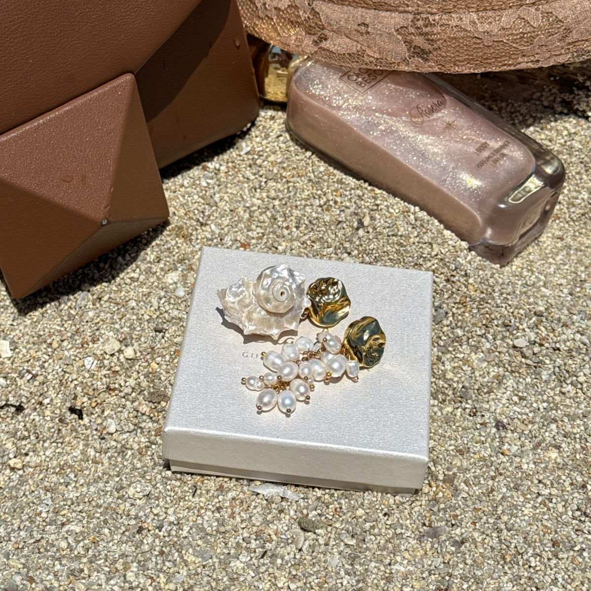 Asymmetrical Freshwater Pearl Earrings, Handmade Pearl Statement Earrings