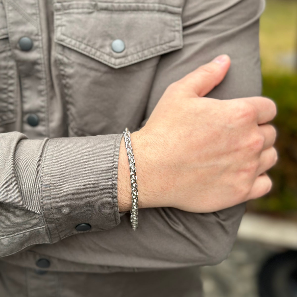 Stainless Steel Wheat Chain Bracelet for Him