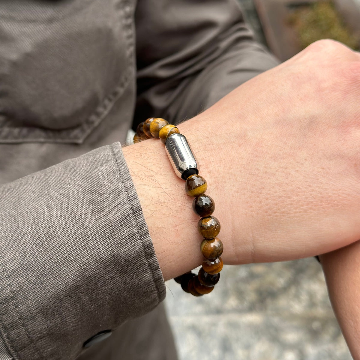Men’s Tiger Eye Bracelet | Natural Gemstones & Magnetic Clasp