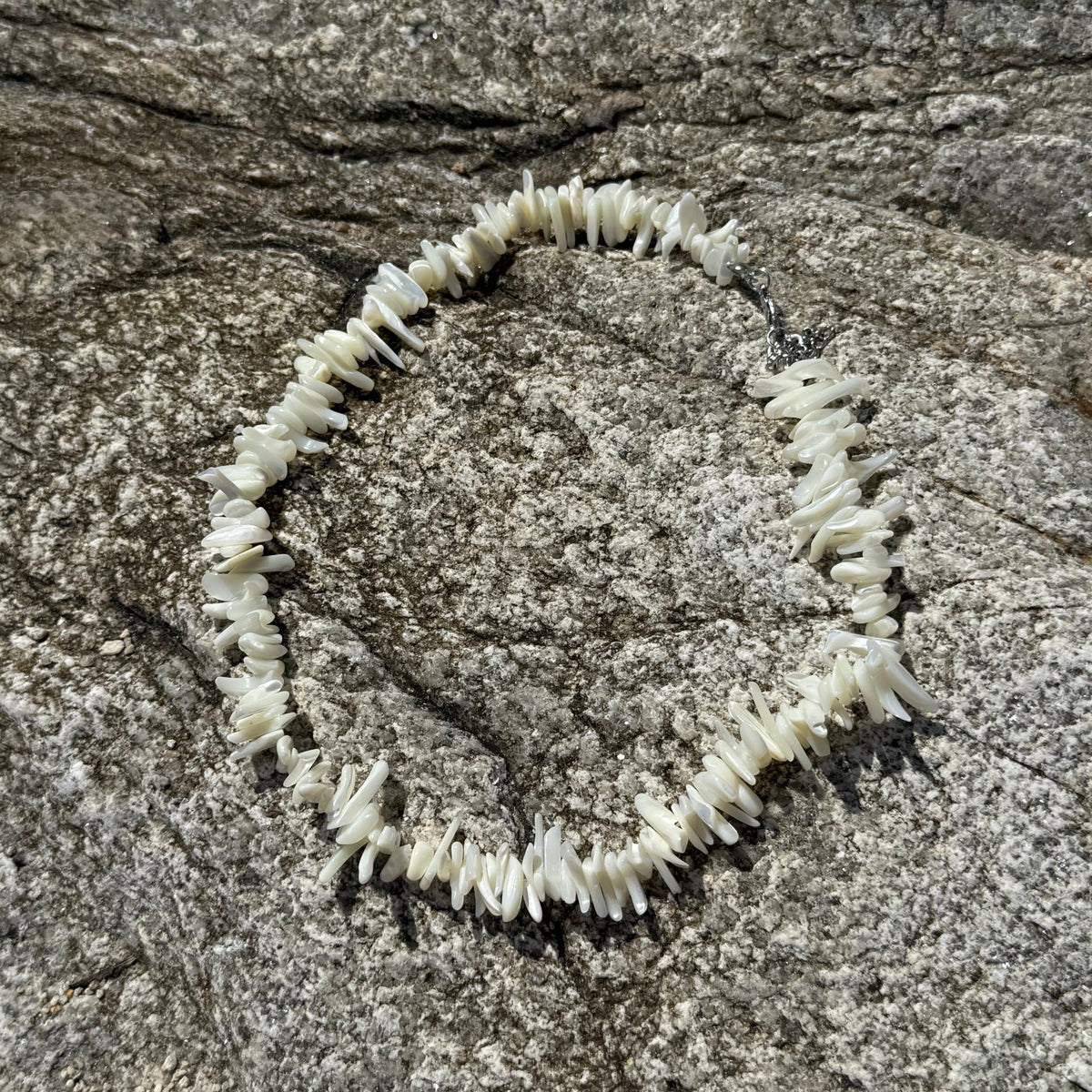 Mother of Pearl Choker Necklace, Natural Shell Choker