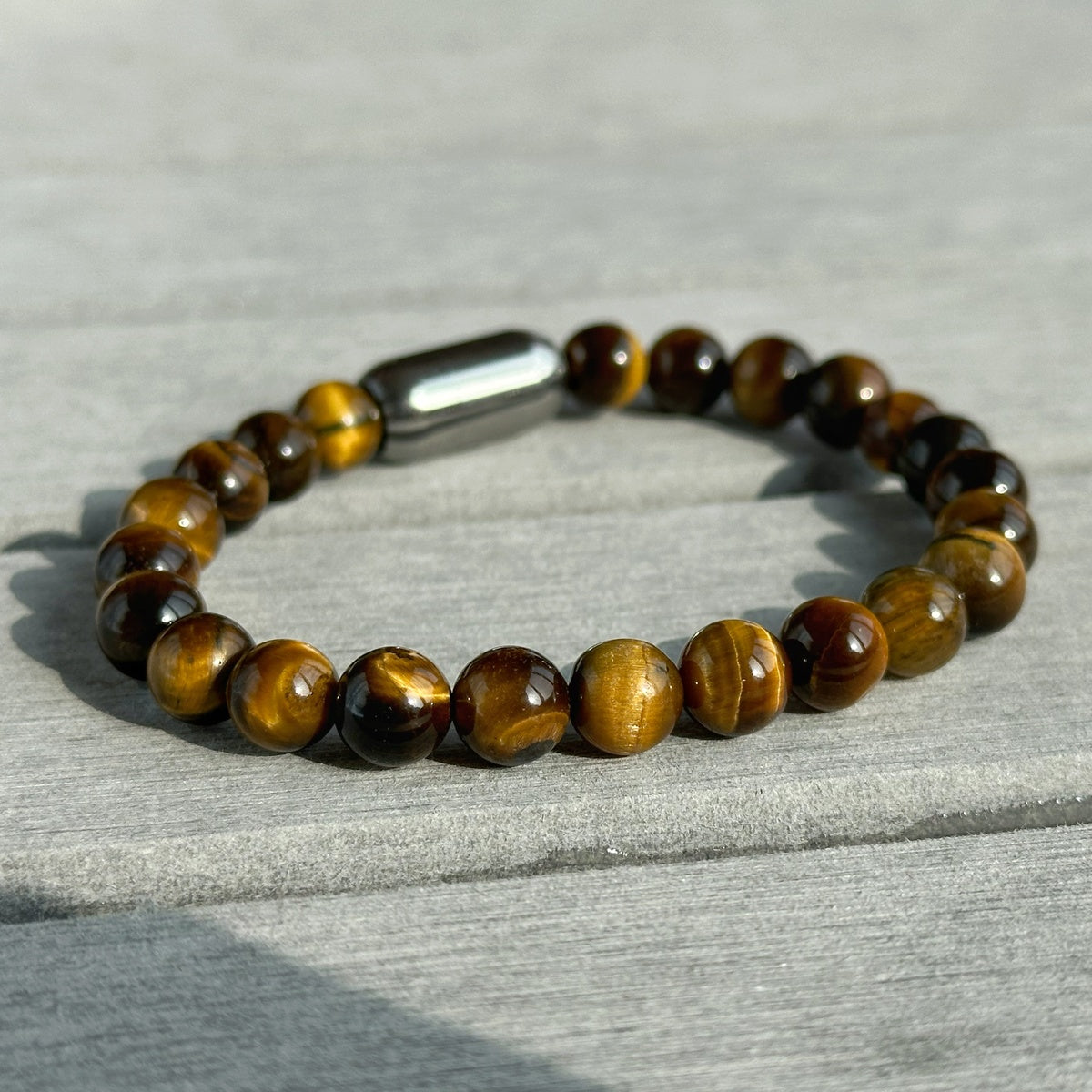 Men’s Tiger Eye Bracelet | Natural Gemstones & Magnetic Clasp