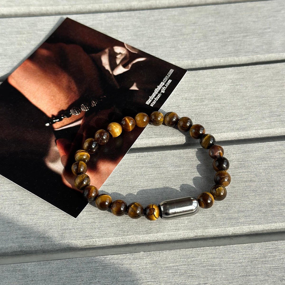 Men’s Tiger Eye Bracelet | Natural Gemstones & Magnetic Clasp