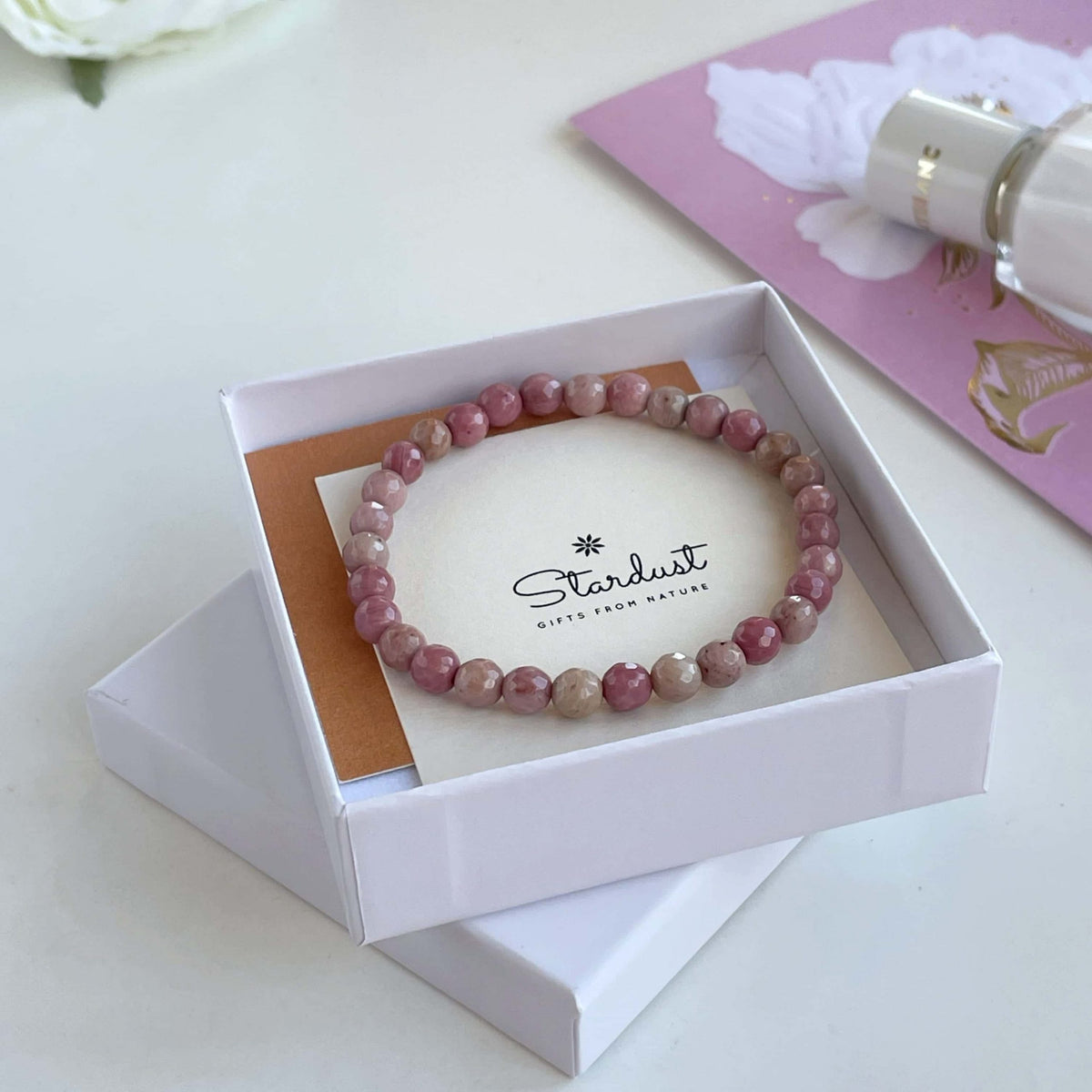 Rhodochrosite bracelet for women
