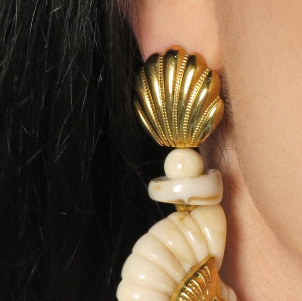 Shell and gold statement earring by Stardust Gift on Instagram