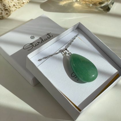 Christmas gift for woman Green jade pendant silver