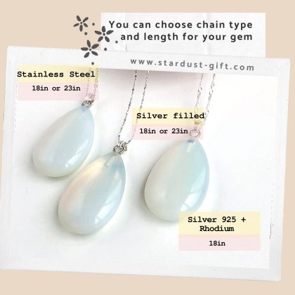 Mystic Opalite Heart pendant necklace yoga jewelry gift for women