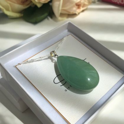 "Balance" Green Jade, Nephrite Pendant Gift for Women - Large