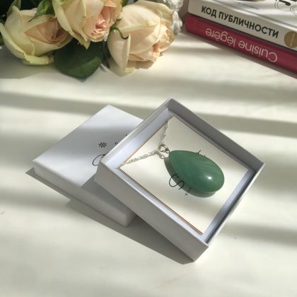 "Balance" Green Jade, Nephrite Pendant Gift for Women - Large