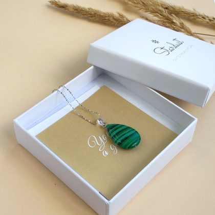 "Higher consciousness" - Green Malachite Drop Pendant, gift for women
