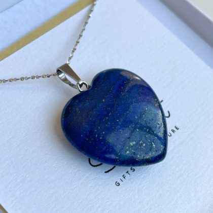 "Relationship" Stone Lapis Lazuli Heart-Shaped Pendant gift for Valentine's day - Medium