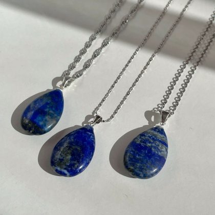 “Healing” Blue Sand Goldstone Drop-Shaped Pendant Natural Yoga Healing Crystals - Small