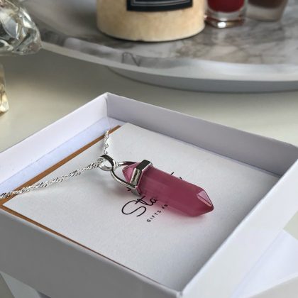 Little pink crystal pendant