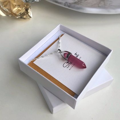 Little pink crystal pendant for girl