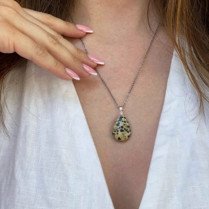 Cute gift Dalmatian jasper necklace