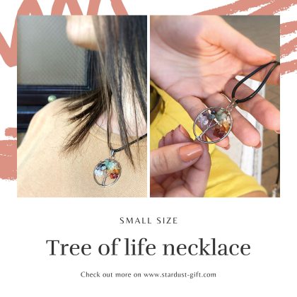 Intuition“ Bohemian Blue Sand Goldstone Tree of Life Necklace – big