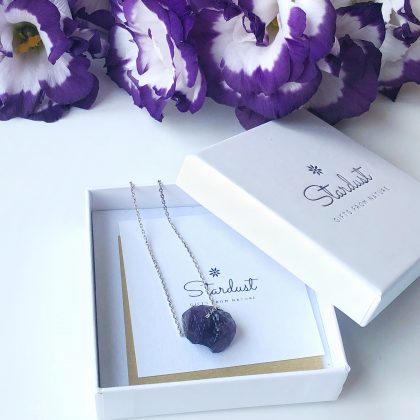 "Mystery" natural gemstone - Raw Amethyst Necklace Pendant, rough amethyst, layering necklace on Sterling Silver Chain