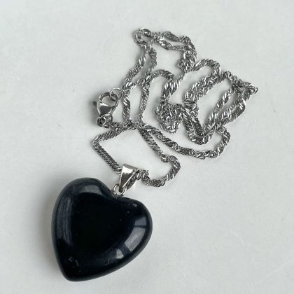 Natural black obsidian pendant for woman
