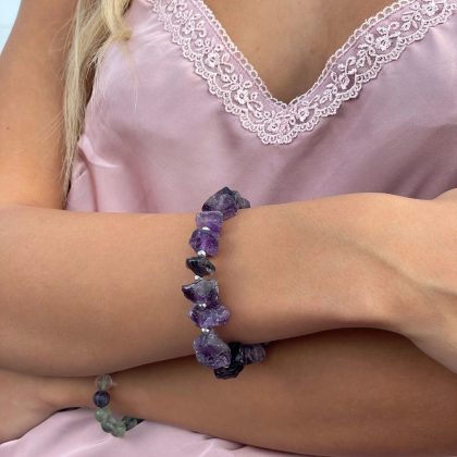 Raw Amethyst Bracelet gift for woman