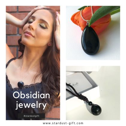 “Protection” black obsidian prism pendant, energy balancing crystals