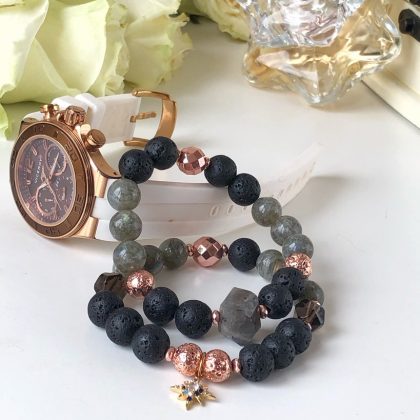 Black Natural stone bracelet for woman