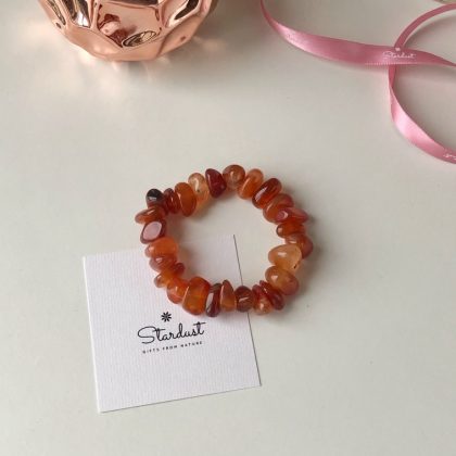 "Self-Expression" Elegant Tumbled Stone Orange Carnelian Bracelet - For Emotion harmony