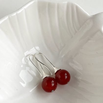Simple Round Carnelian earrings