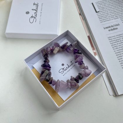 Tumbled Amethyst bracelet in gift box