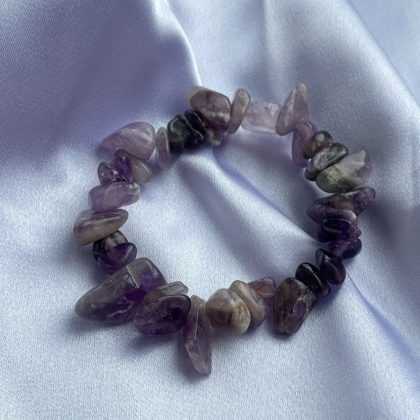 "Mysterious Love" Tumbled Purple gemstone Amethyst bracelet - stones for Love attraction