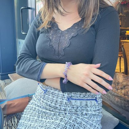 Tumbled amethyst bracelet gift for woman