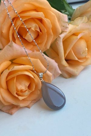 Natural Grey Agate pendant for her