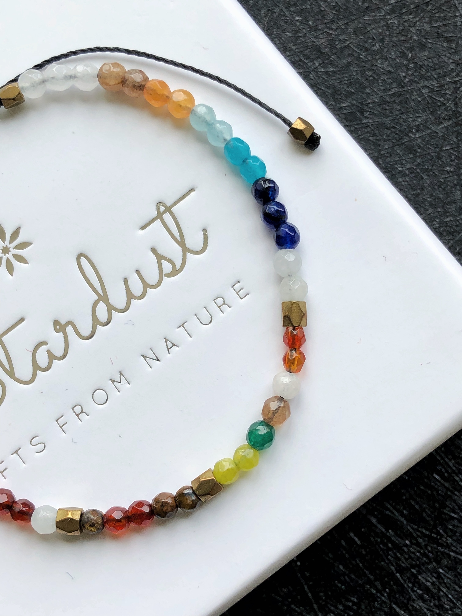 Handmade Natural Smoky Quartz Beaded Stone Energy Healing Bracelet 7/" XMAS Gift