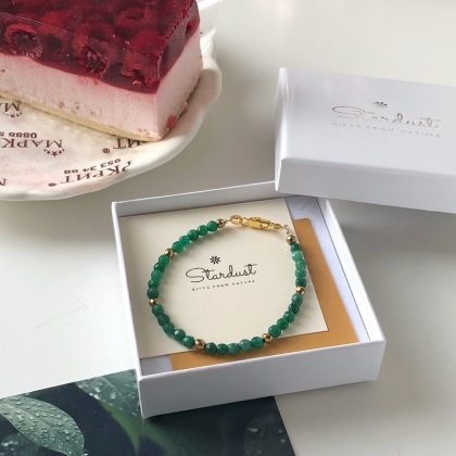 Tiny beaded Emerald bracelet