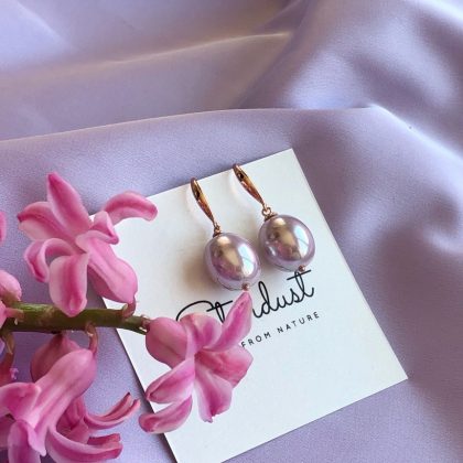 "Femine Harmony" Natural Pink Freshwater Pearl Earrings, Rose Gold plated Silver, bridesmaid jewelry