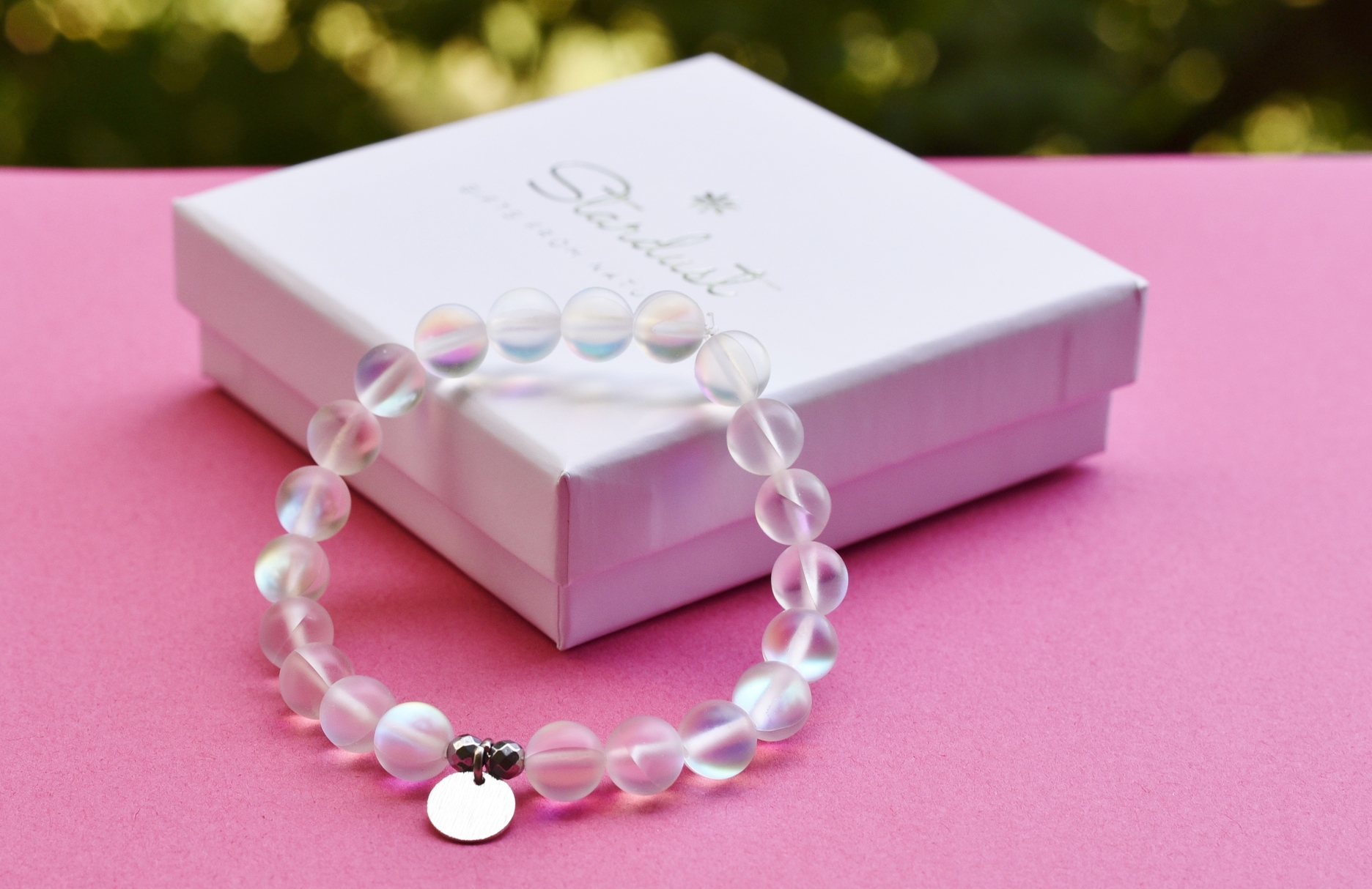 Enchanted Purple Mystic Mermaid Glass Friendship Bracelet with 8 mm Beads