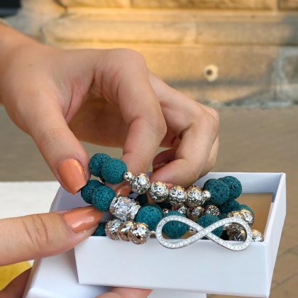 blue lava stone bracelet set zircons (2)