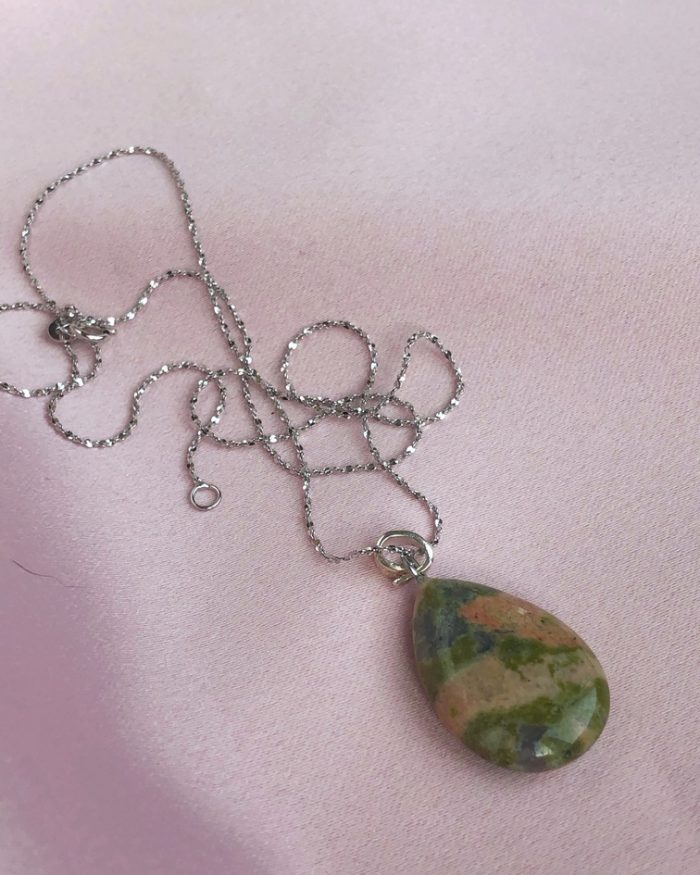 "Natural balance" - Australian Rainforest Jasper, Olive green jasper pendant