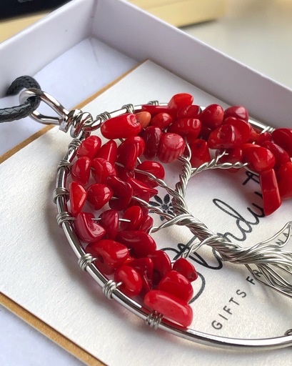 Red Tree of life necklace