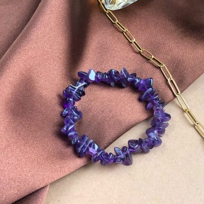 "Amethyst Love" Tumbled Purple gemstone Amethyst bracelet